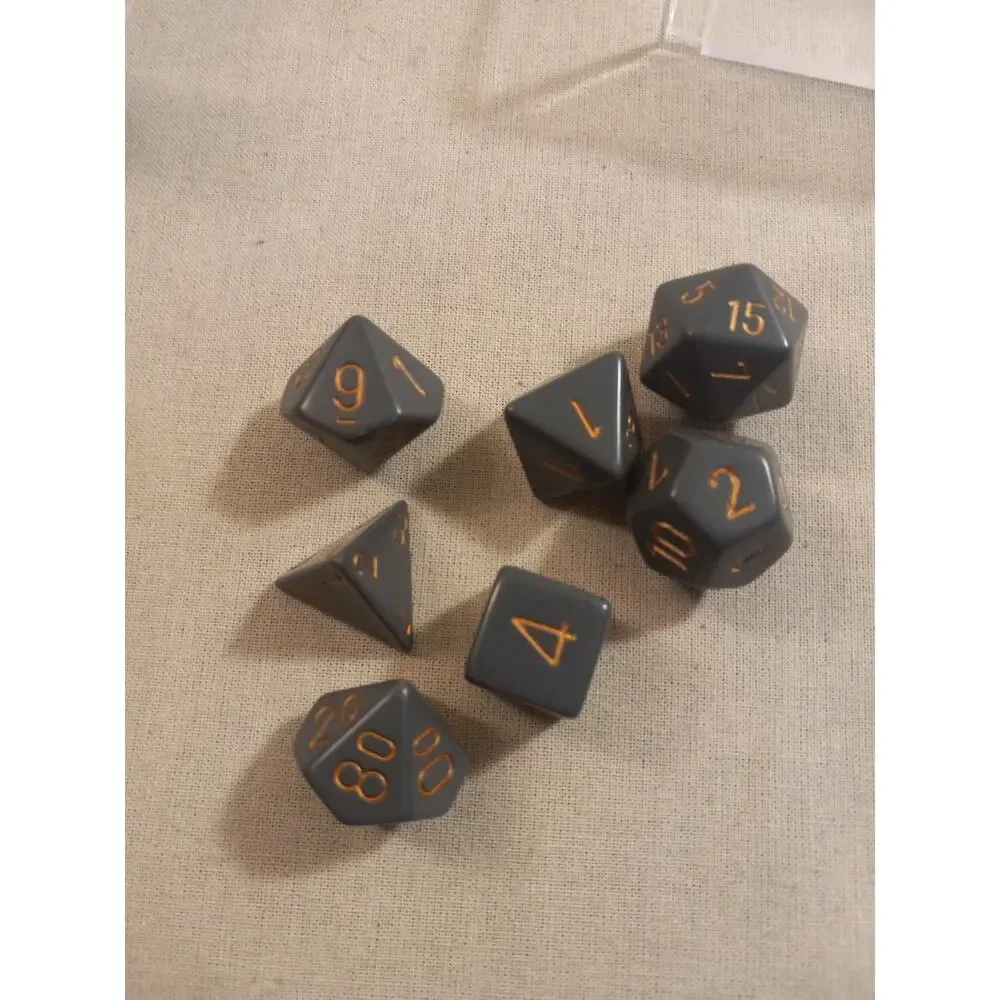 2 Dice - Clear with White D6 16mm Dice CHX 23601 & Grey with Gold Multi Sided